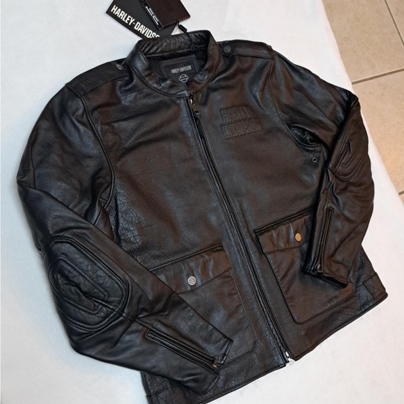 Harley-Davidson® Men's Layering System Captains Leather Jacket - Black - Picture 4 of 12